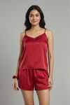Zivame Luxe Satin 5 Pc Sleep Set - Scarlet Sag — thumbnail 6